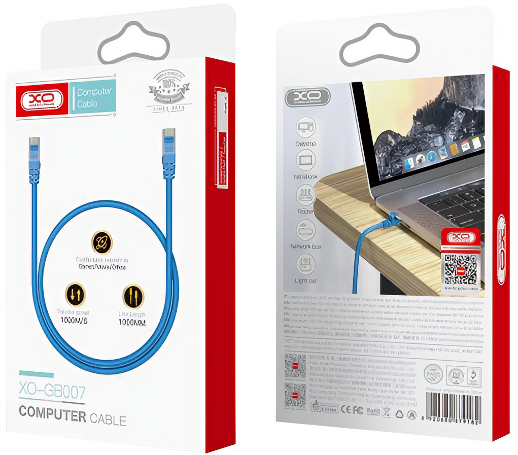 Cabo de Rede XO Design GB007, UTP, Cat6, 1m, Azul