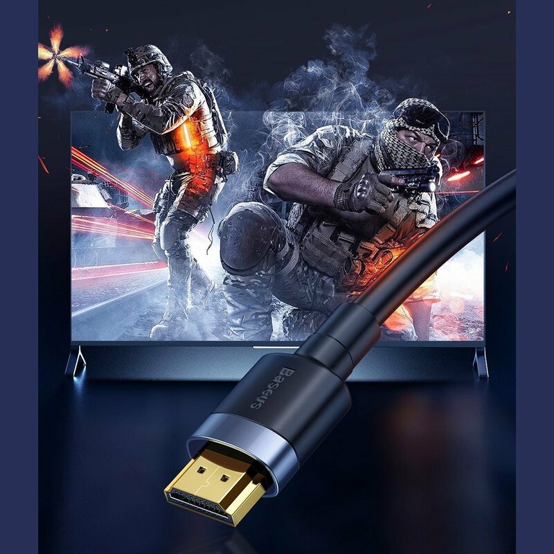Cabo de Vídeo Baseus Cafule, HDMI - HDMI, 4K, 5m, Preto CADKLF-H01
