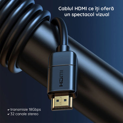 Cabo de Vídeo Baseus High Definition, HDMI - HDMI, 4K, 5m, Preto CAKGQ-D01
