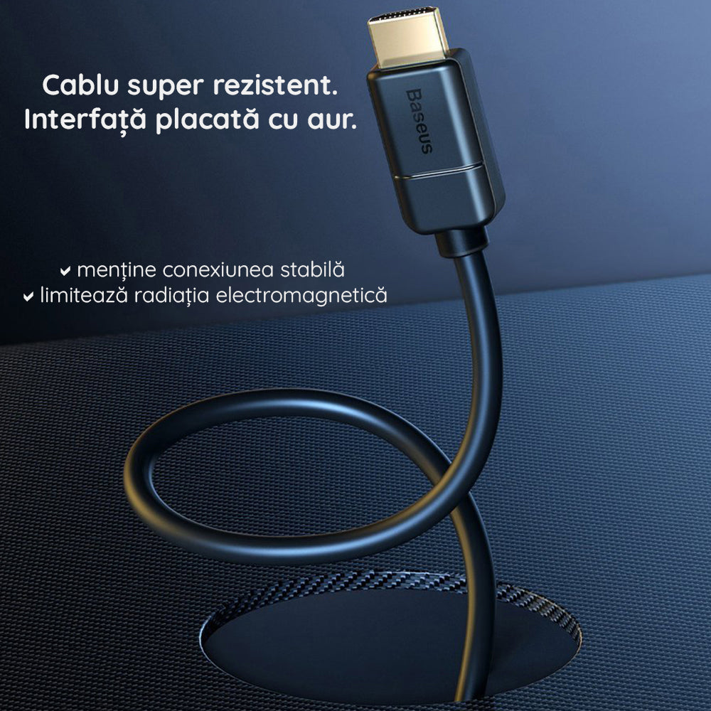 Cabo de Vídeo Baseus High Definition, HDMI - HDMI, 4K, 5m, Preto CAKGQ-D01
