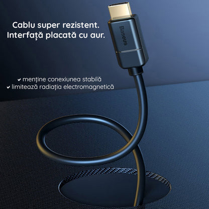 Cabo de Vídeo Baseus High Definition, HDMI - HDMI, 4K, 5m, Preto CAKGQ-D01