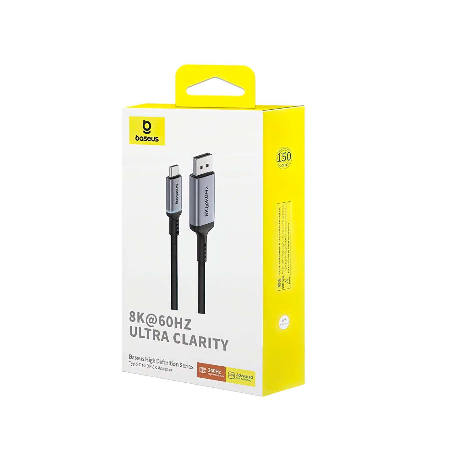 Cabo áudio e vídeo USB-C - DisplayPort USB-C Baseus Ultra Clarity, 8K, 1,5 m, preto B006337070D111-00 