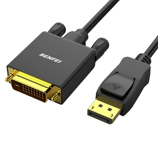 Cabo de Vídeo Benfei, DisplayPort - DVI, 1080P, 0,9m, Preto