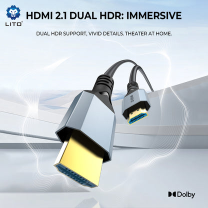 Cabo de Vídeo Lito HD119, HDMI - HDMI, 8K, 1,8m, Preto