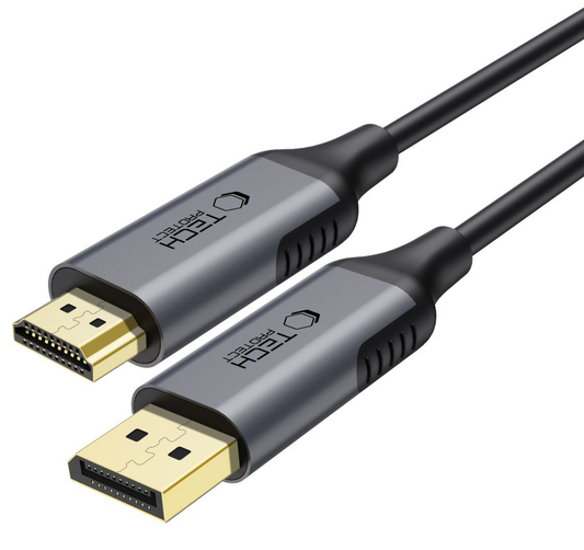 Cabo de Vídeo Tech-Protect Ultraboost, DisplayPort - HDMI, 4K, 2m, Preto