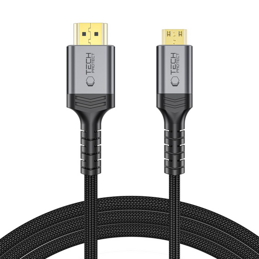 Cabo de Vídeo Tech-Protect Ultraboost 2, miniHDMI - HDMI, 8K, 2m, Preto