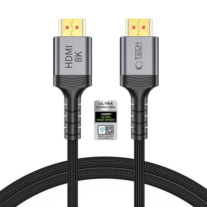 Cabo de Vídeo Tech-Protect Ultraboost 2, HDMI - HDMI, 8K, 1m, Preto