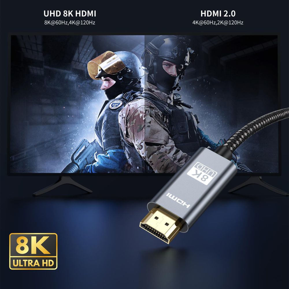 Cabo vídeo Ultraboost da Tech-Protect, HDMI - HDMI, 8K, 8K, 1m, preto 