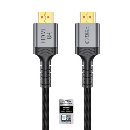 Cabo de Vídeo Tech-Protect Ultraboost 2, HDMI - HDMI, 8K, 1m, Preto