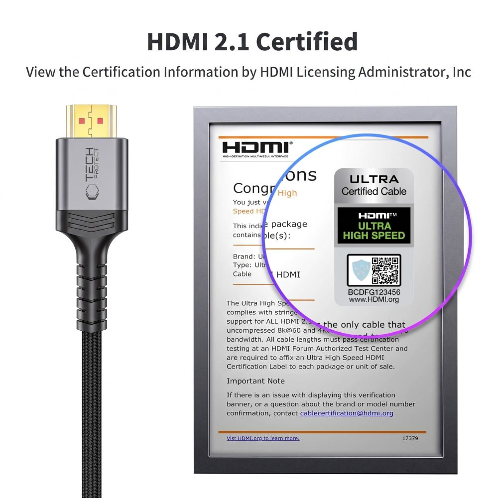 Cabo de Vídeo Tech-Protect Ultraboost 2, HDMI - HDMI, 8K, 2m, Preto