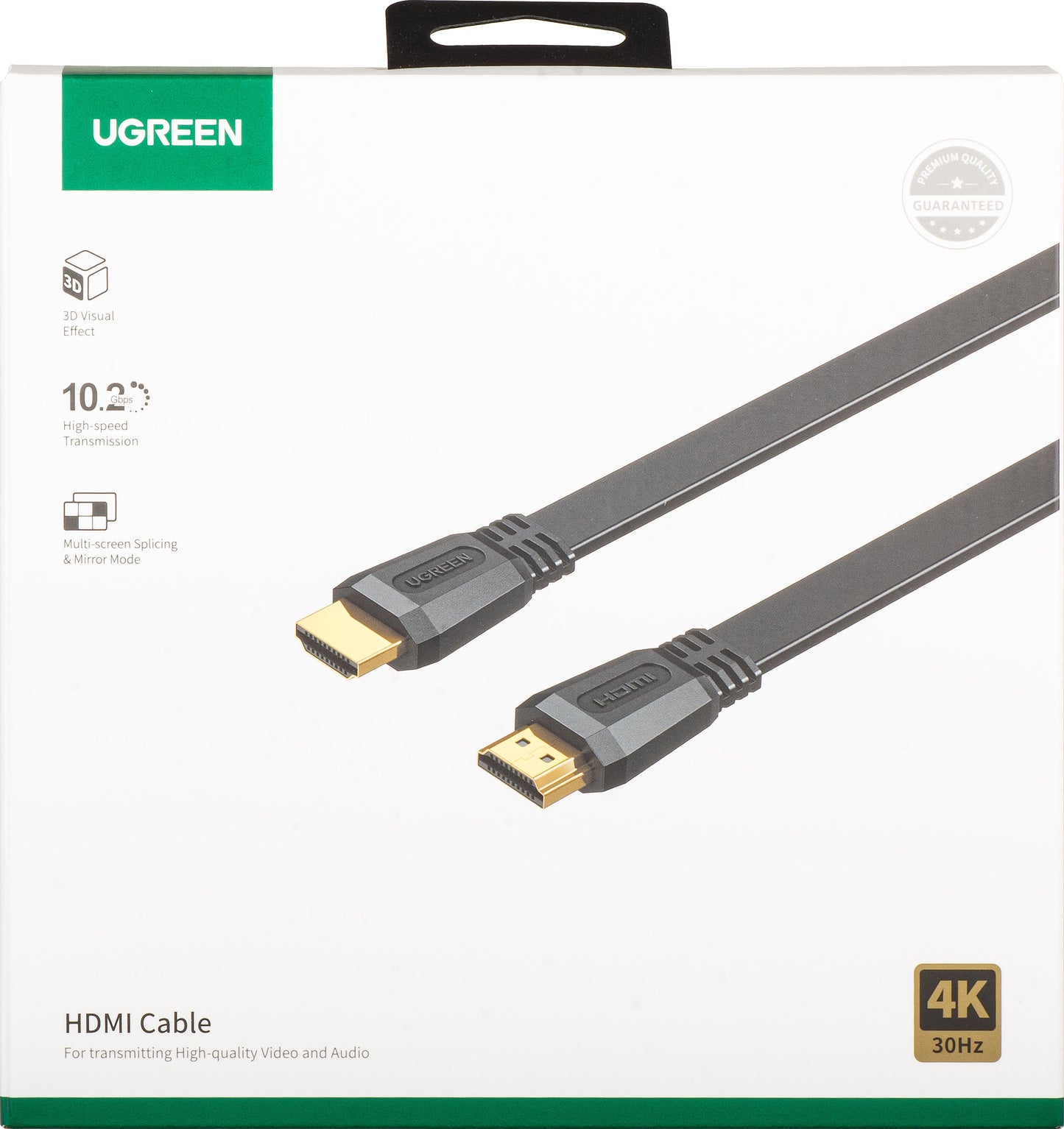 Cabo de Vídeo UGREEN ED015, HDMI - HDMI, 4K, 5m, Preto