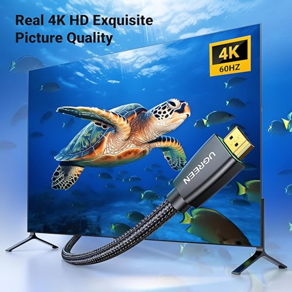 Cabo de Vídeo UGREEN HD118, HDMI - HDMI, 4K, 1.5m, Preto