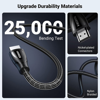 Cabo de Vídeo Ugreen HD140 (80405), HDMI - HDMI, 8K, 5m, Preto