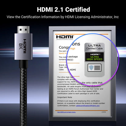 Cabo de Vídeo UGREEN HD171, HDMI - HDMI, 8K, 1m, Preto