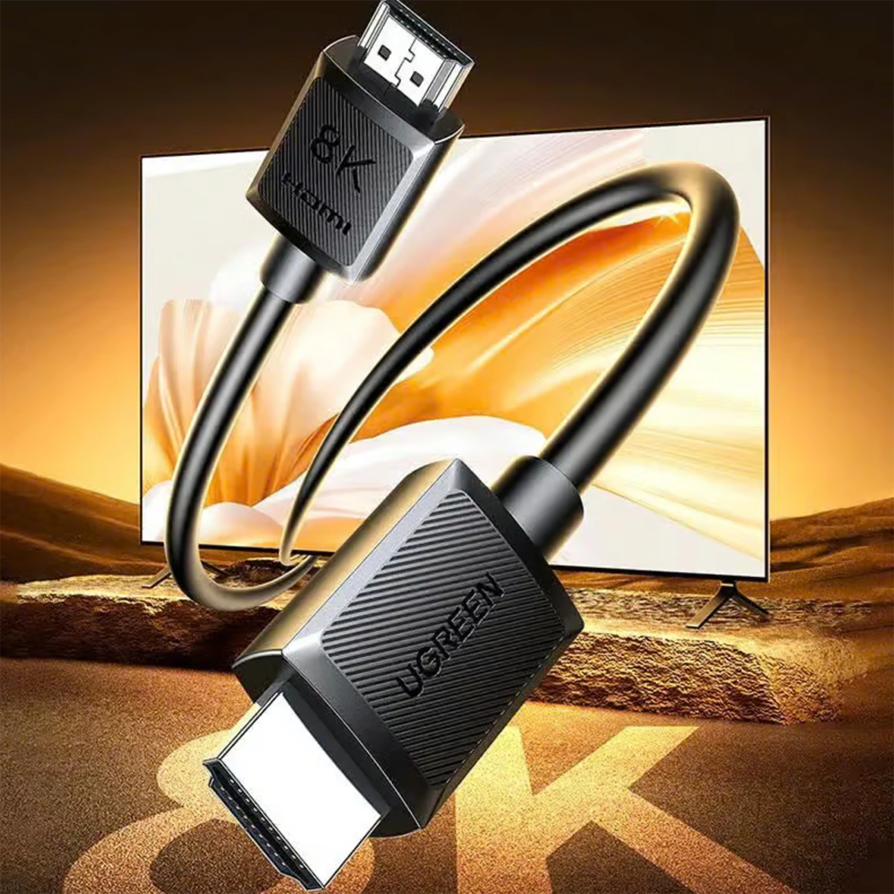 Cabo Vídeo UGREEN HD175 (45434), HDMI - HDMI, 8K, 5m, Preto