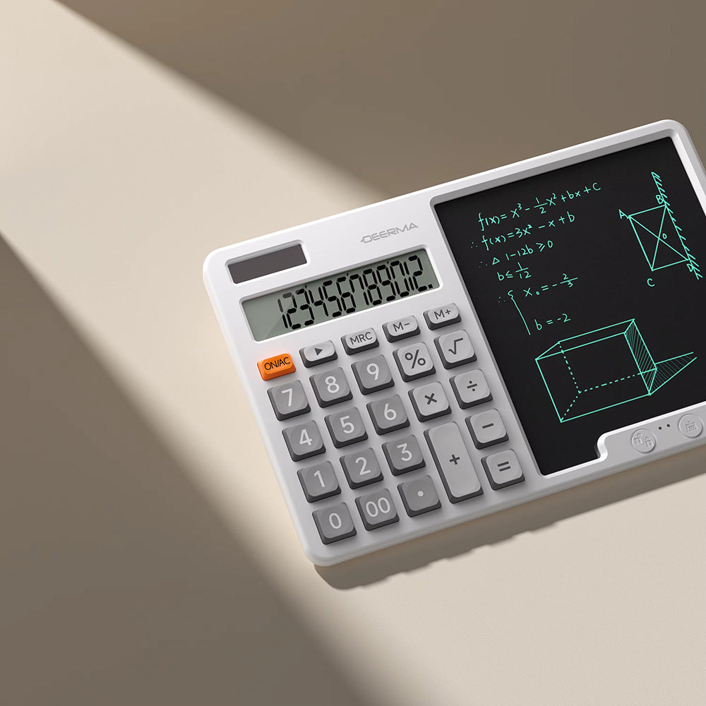Calculadora de Secretária com Tablet de Escrita Deerma JX01, Cinzenta