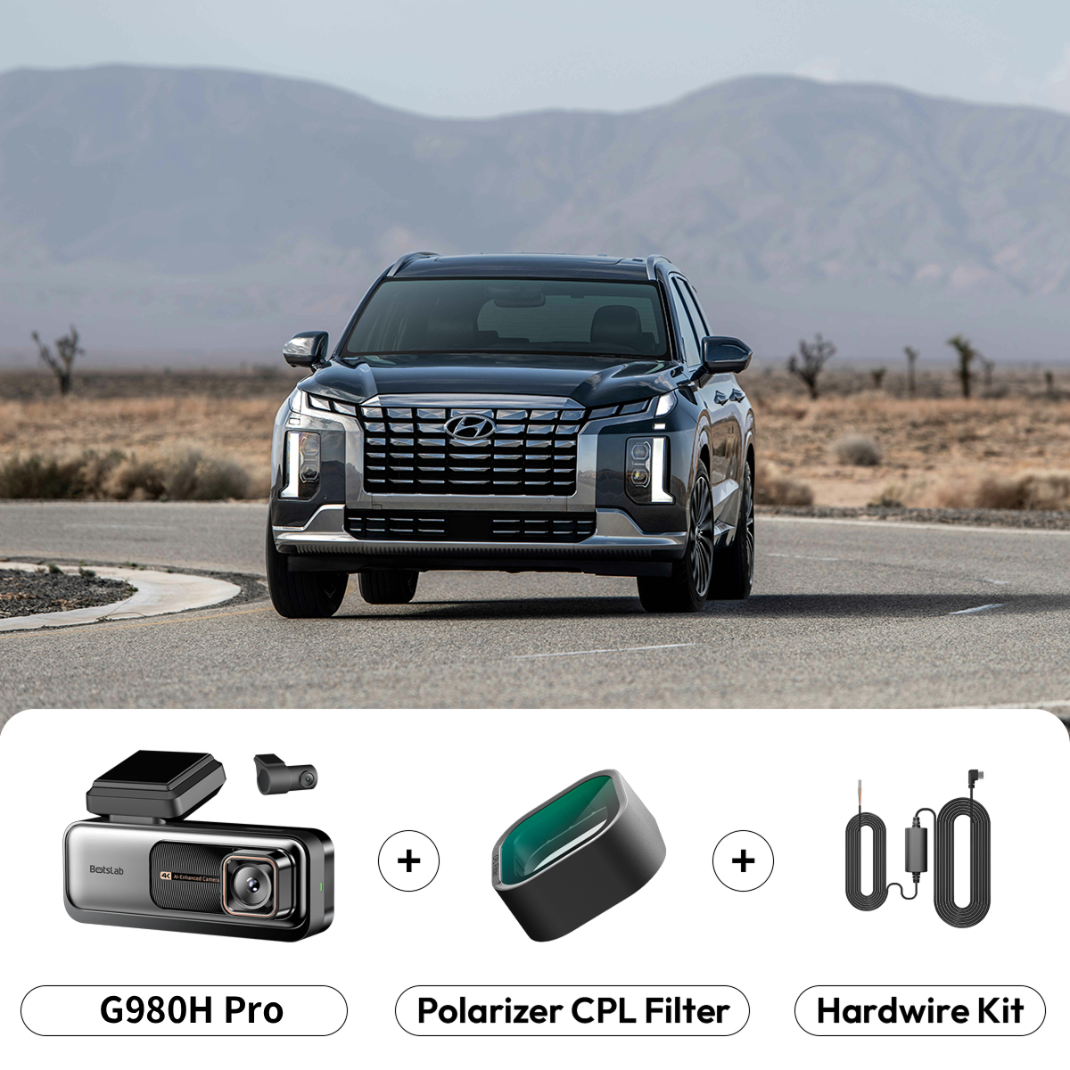Câmara Automóvel Frontal e Traseira Botslab G980H Pro, 4K, Wi-Fi, GPS, Ecrã 2.45 polegadas