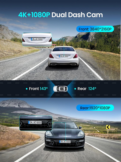 Câmara Auto Frente Traseira DDPAI Z50 Pro Dual, 4K, Wi-Fi, GPS, Ecrã 3 polegadas