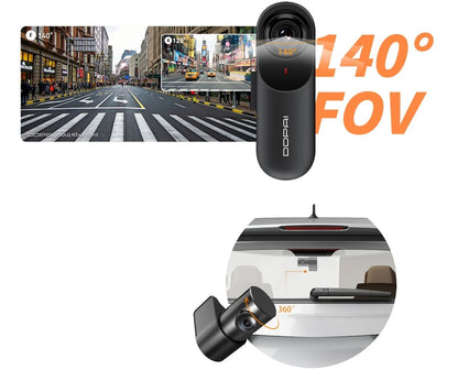 Câmara Automóvel Frontal e Traseira DDPAI mola N3 Pro 2026, 1600P, Wi-Fi