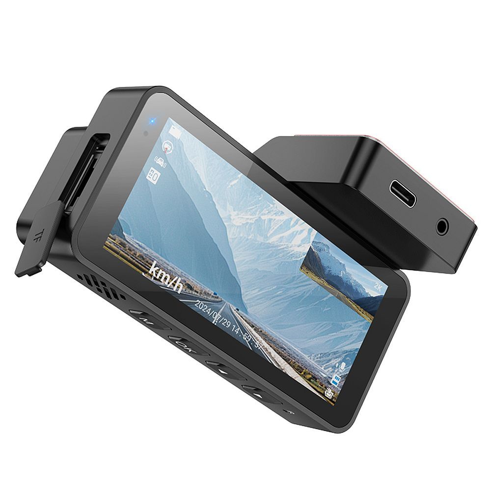 Câmara Auto Frente Traseira HOCO DV12, 2K, Wi-Fi, GPS, Ecrã 3.69 polegadas