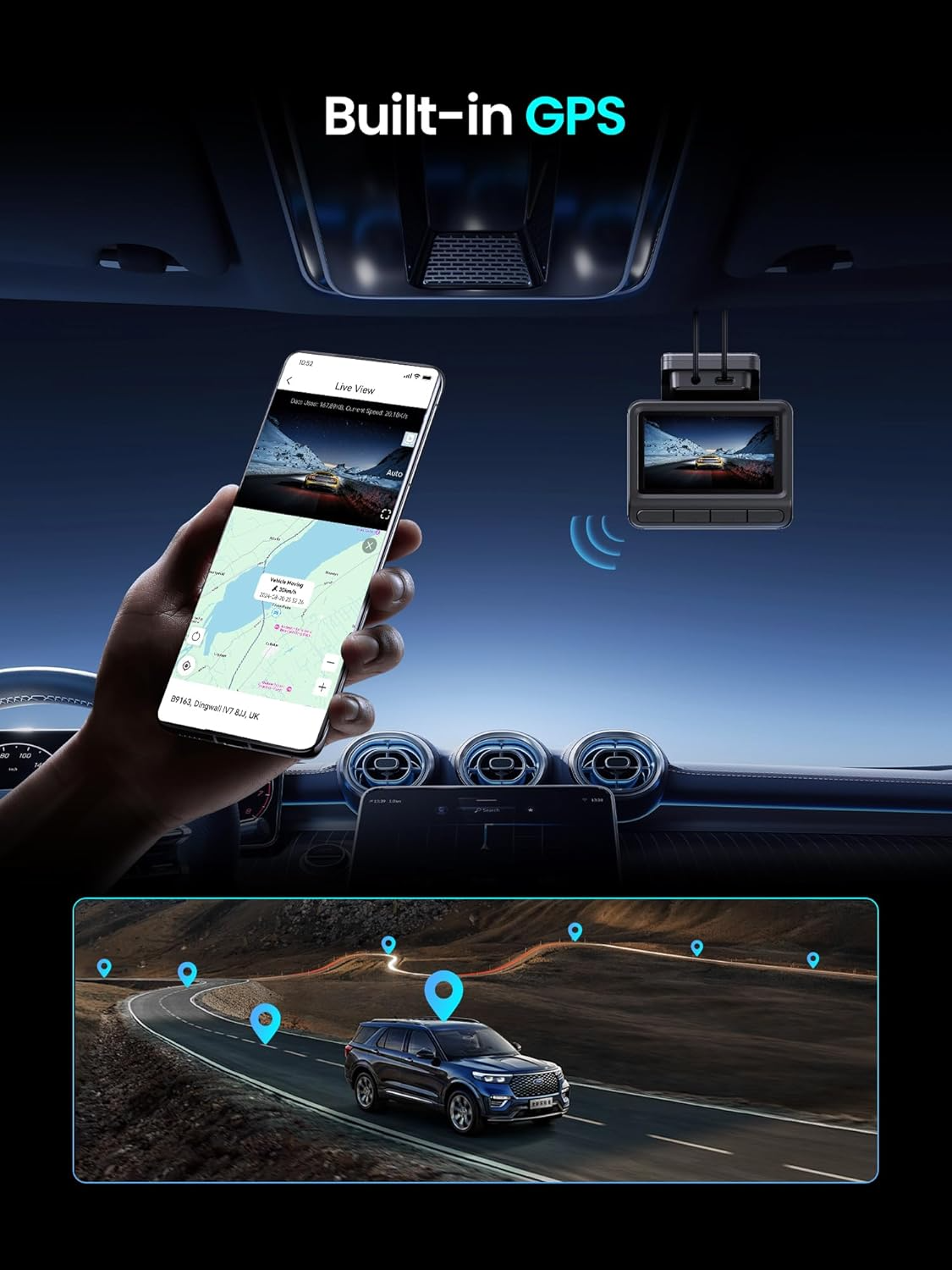 Câmara Auto Frente Traseira DDPAI Z50 Pro Dual, 4K, Wi-Fi, GPS, Ecrã 3 polegadas