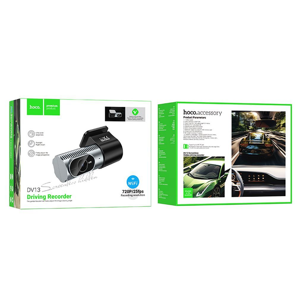 Câmara Auto HOCO DV13, 720P, Wi-Fi