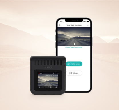Câmara para automóvel 70mai Dash Cam A400, 2K, Wi-Fi, ecrã de 2 polegadas, Bege