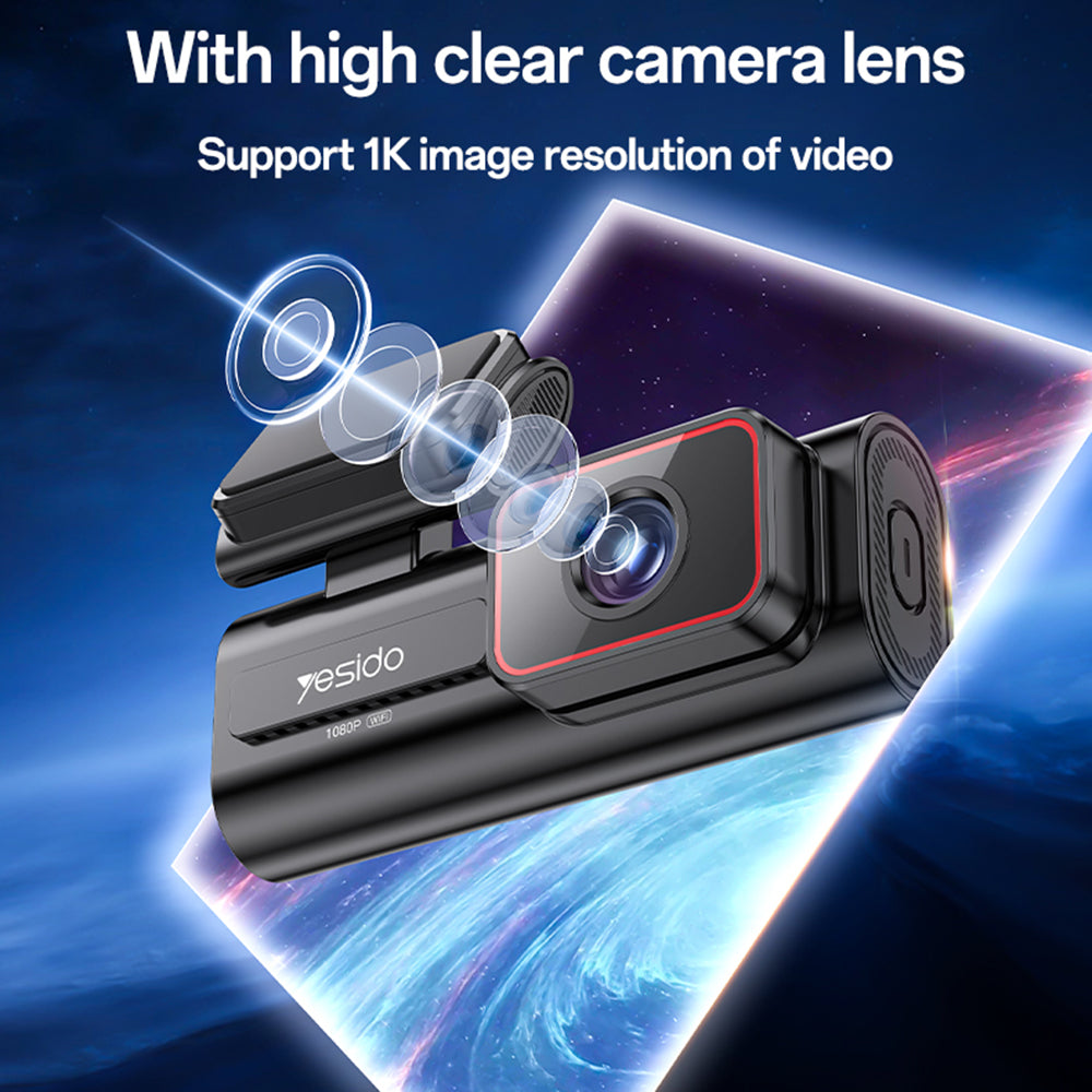 Câmara Auto Yesido KM21, 1080P, Wi-Fi, Ecrã 1.47 polegadas