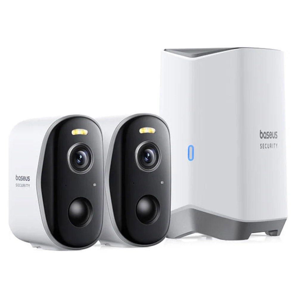 Câmara de Vigilância Baseus N1 Plus, Wi-Fi, 2K, IP67, Exterior, Conjunto de 2 peças S0TW012131