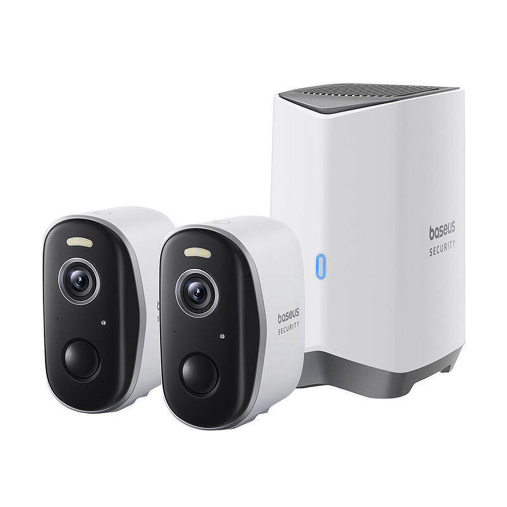 Câmara de Vigilância Baseus N1 Plus, Wi-Fi, 2K, IP67, Exterior, Conjunto de 2 peças S0TW012131
