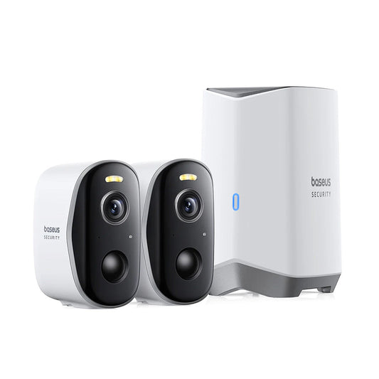 Câmara de Vigilância Baseus N1, Wi-Fi, 2K, IP67, Exterior, Conjunto de 2 peças A00061900113-01