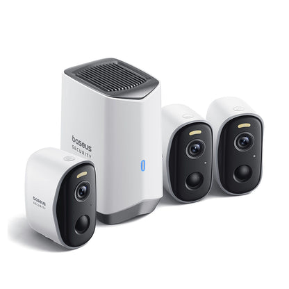 Câmara de Vigilância Baseus N1, Wi-Fi, 2K, IP67, Exterior, Conjunto de 3 unidades S0TW012131