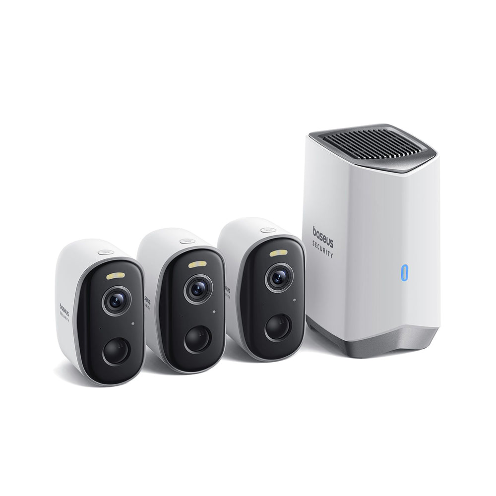 Câmara de Vigilância Baseus N1, Wi-Fi, 2K, IP67, Exterior, Conjunto de 3 unidades S0TW012131