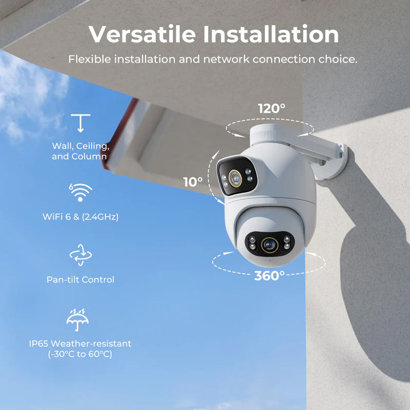 iMILAB EC6 Dual Surveillance Camera, Wi-Fi, 3K, IP66, Outdoor CMSXJ68A