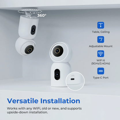 Câmara de Vigilância iMILAB C30 Dual, Wi-Fi, 3K, Interior CMSXJ111A