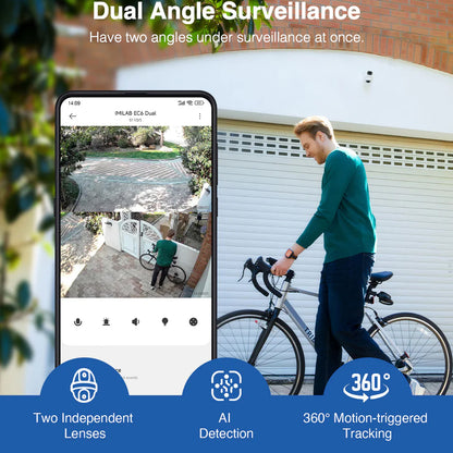 Câmara de vigilância iMILAB iMILAB EC6 Dual, Wi-Fi, 2K, IP66, Exterior CMSXJ68A 