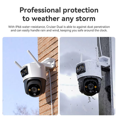 Câmara de Vigilância Imou Cruiser Dual, Wi-Fi, 2.8K + 2K, IP66, Exterior IPC-S7XP-8M0WED-0360B
