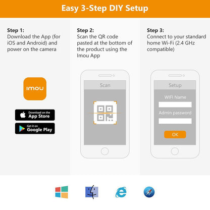 Câmara de Vigilância Imou Cruiser SE+, Wi-Fi, 3K, IP66, Exterior, Branca IPC-K7CP-5H1WE
