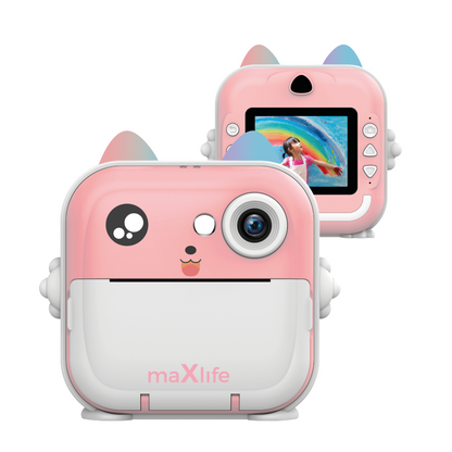 Câmara Digital com função de impressão MaXlife MXPC-100 Kids, Rosa
