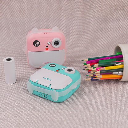 Câmara Digital com função de impressão MaXlife MXPC-100 Kids, Azul