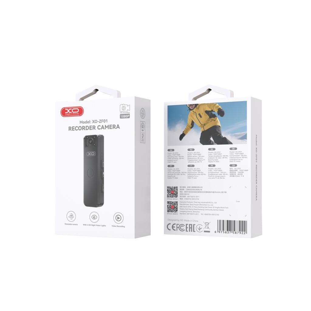 Câmara Desportiva XO Design ZF01, 1080P, Preta