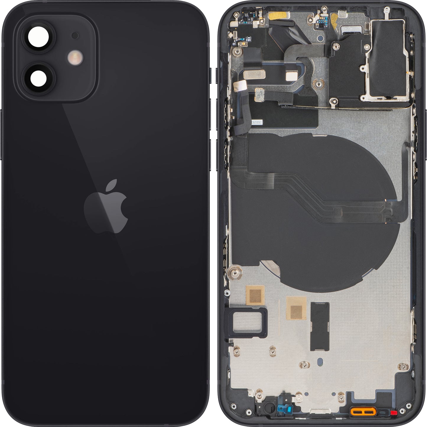 Tampa da bateria do iPhone 12 da Apple, com meia capa, preta, troca (grau B)