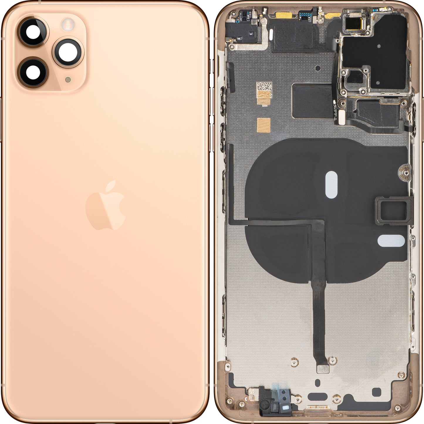 Capa da bateria do Apple iPhone 11 Pro Max, com meia capa, dourada, trocar 