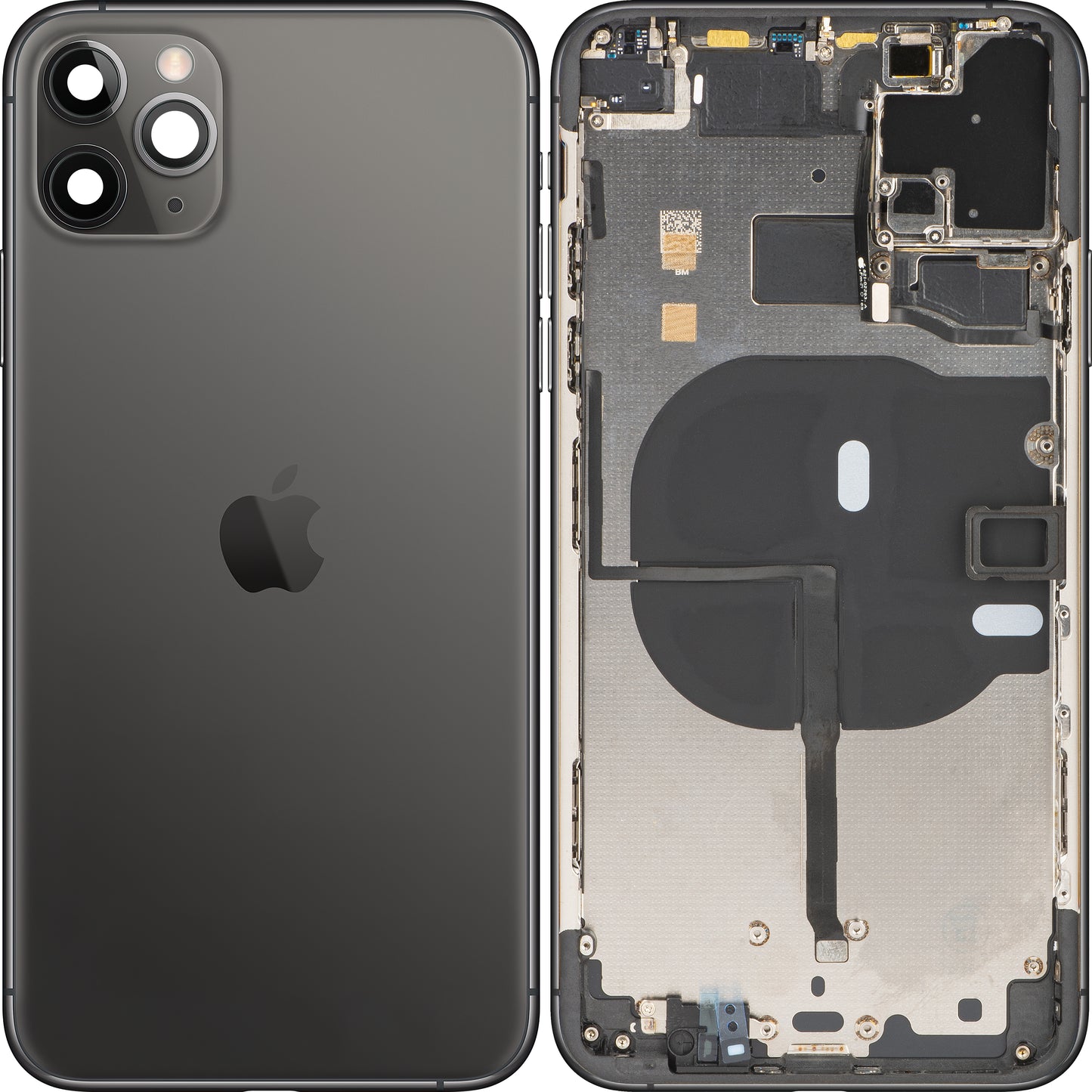 Capa da bateria do Apple iPhone 11 Pro Max, com capa intermédia, preto (cinzento espacial), substituição (grau B)