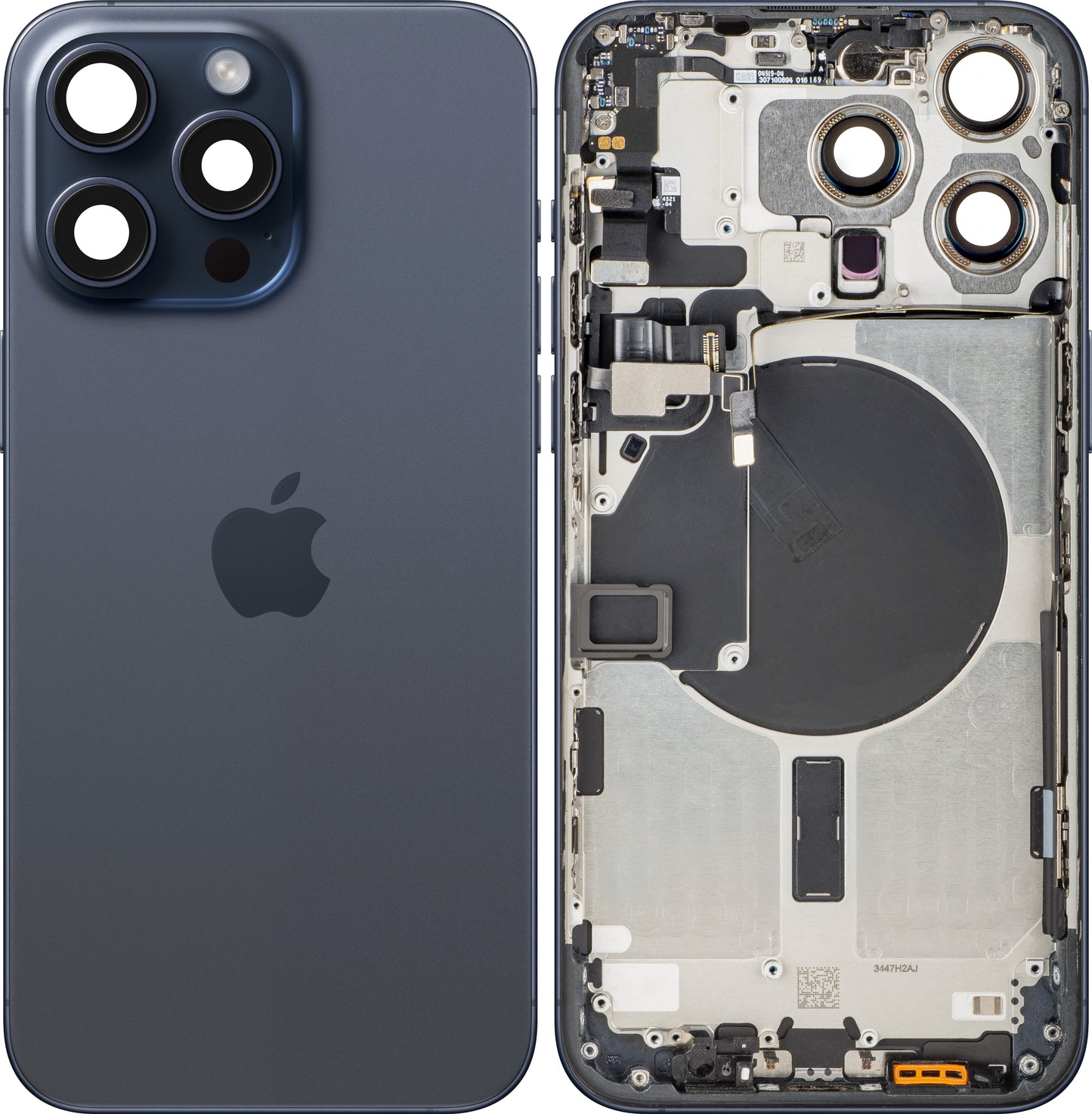 Tampa da Bateria Apple iPhone 15 Pro Max, Com Carcaça Central, Azul (Blue Titanium), Swap