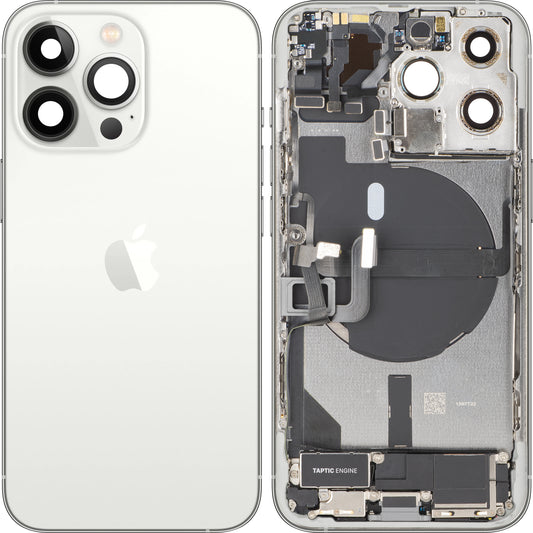 Tampa da Bateria Apple iPhone 13 Pro, Com Carcaça Central, Peças Completas, Prateado, Swap