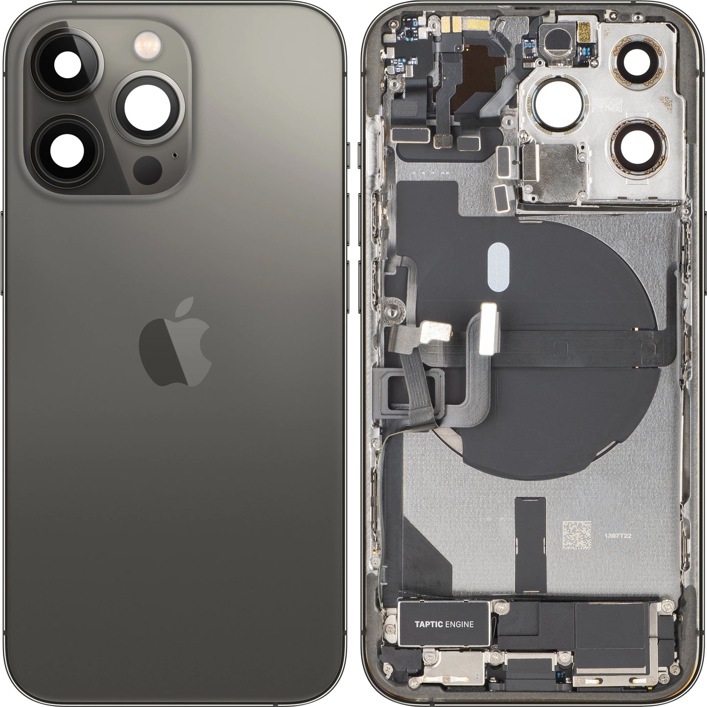 Capa de Bateria Apple iPhone 13 Pro, Com Carcaça Central, Completa, Preto (Graphite), Swap