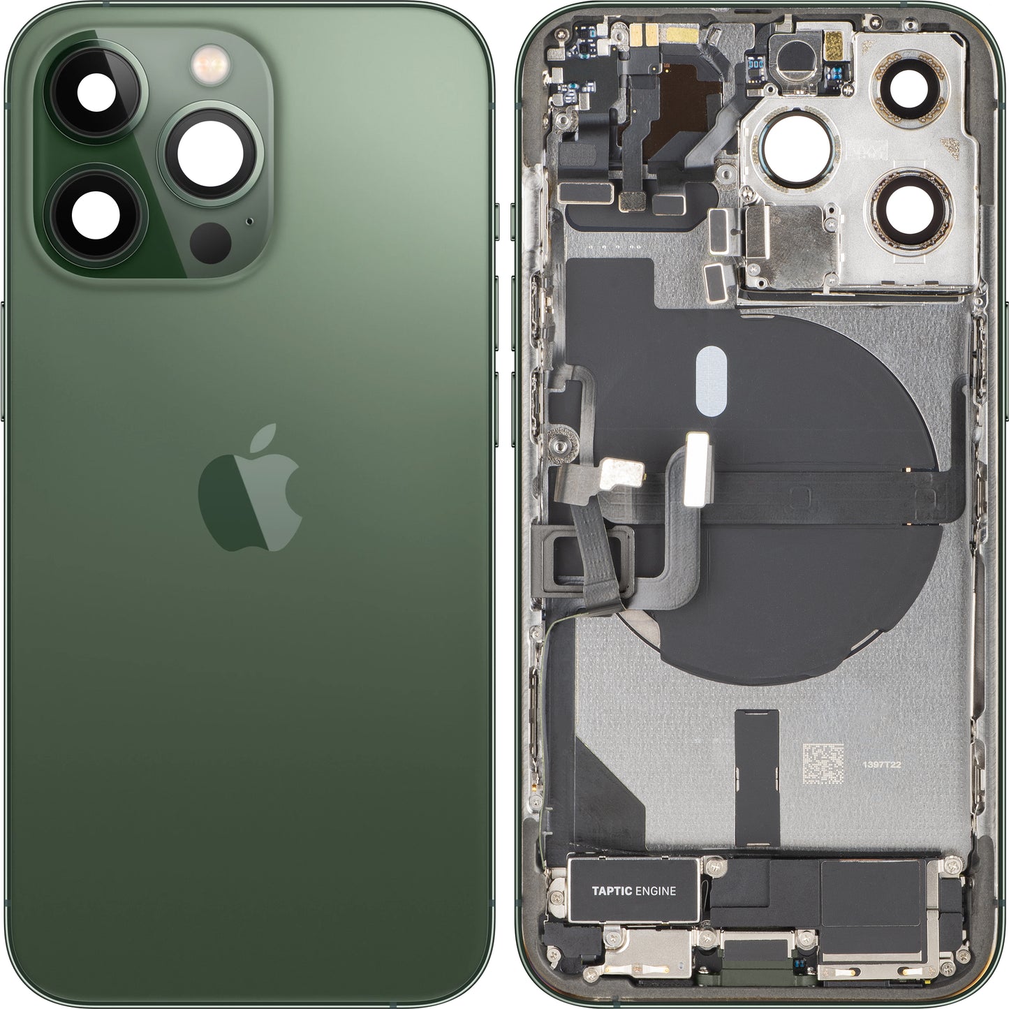 Tampa da Bateria Apple iPhone 13 Pro, Com Carcaça Central, Completa, Verde (Alpine Green), Swap