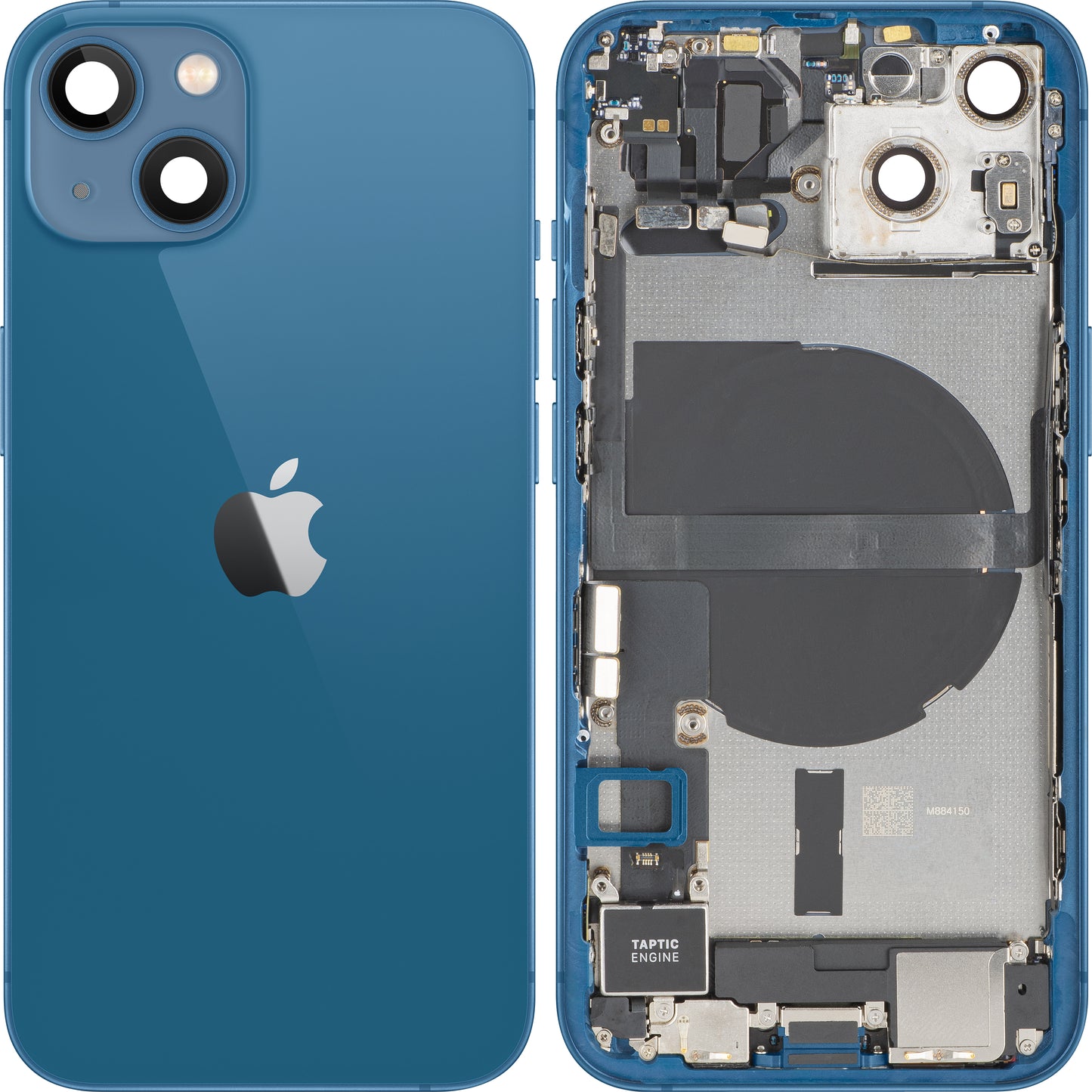 Tampa da Bateria Apple iPhone 13, Com Carcaça Central, Peças Completas, Azul, Swap