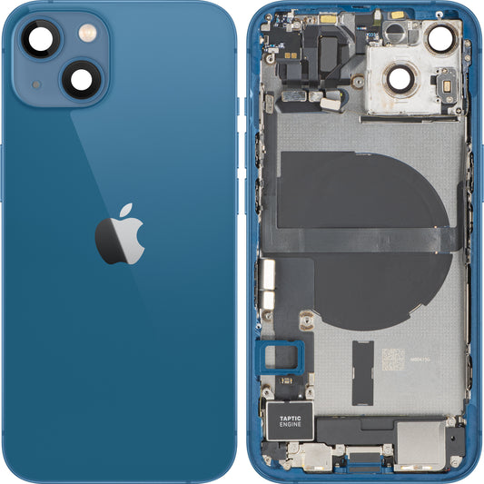 Tampa da Bateria Apple iPhone 13, Com Carcaça Central, Peças Completas, Azul, Swap